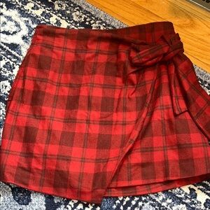 Aritzia Plaid Red Skirt